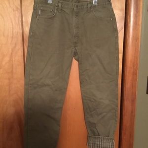 Carharrt Cotton Duck Flannel lined workpants/ Men’s 38x32